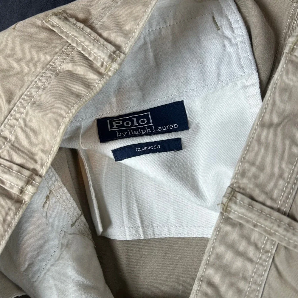 Polo Ralph Lauren Chino Shorts Mens 40T Tan Khaki Cotton Twill Flat Front‎